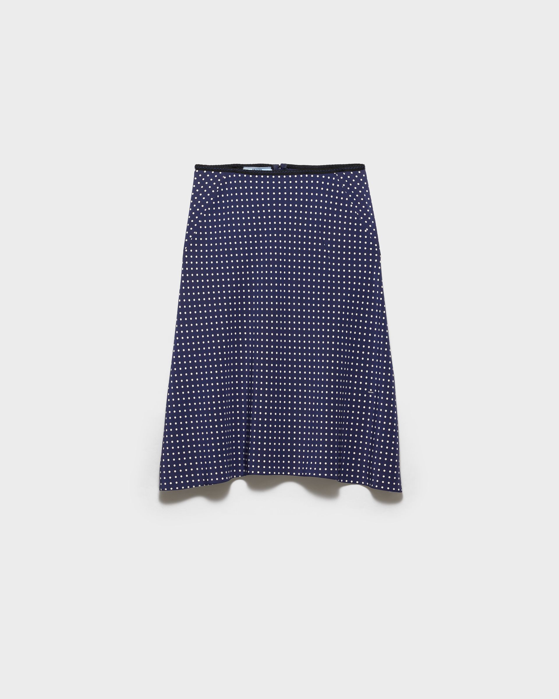 Polka-Dot Marocain Skirt Blue/white