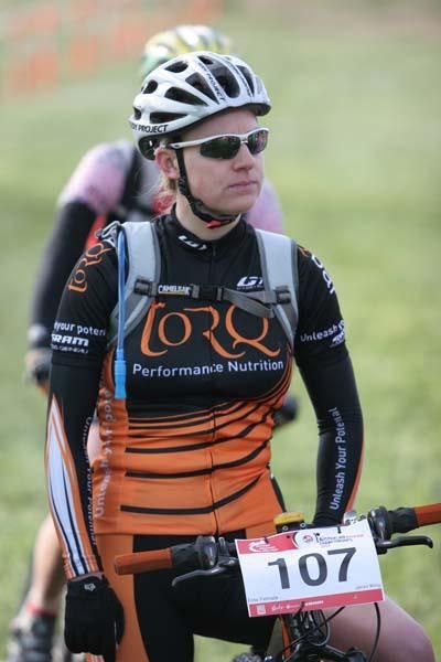Jenni King looking serious before the start.