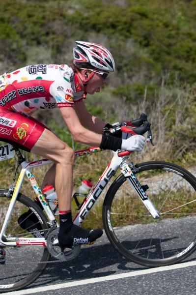 Canadian rider Will Routley (Jelly Belly p/b Kenda) shows the strain.