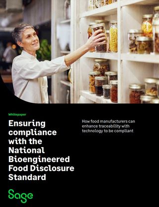 Whitepaper cover with image of lady selecting a jar of pasta from a shelf