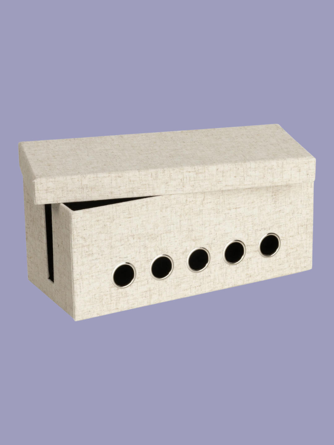 A beige cord organizer box from Bigso Box of Sweden