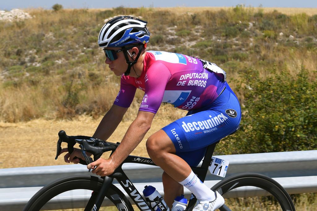 Remco Evenepoel in the Vuelta a Burgos leader&#039;s jersey 