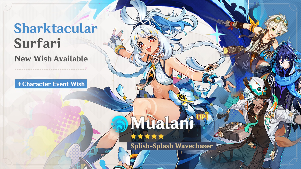 Genshin Impact banners - Mualani's banner in version 5.8 with Bennett, Ororon, and Ifa