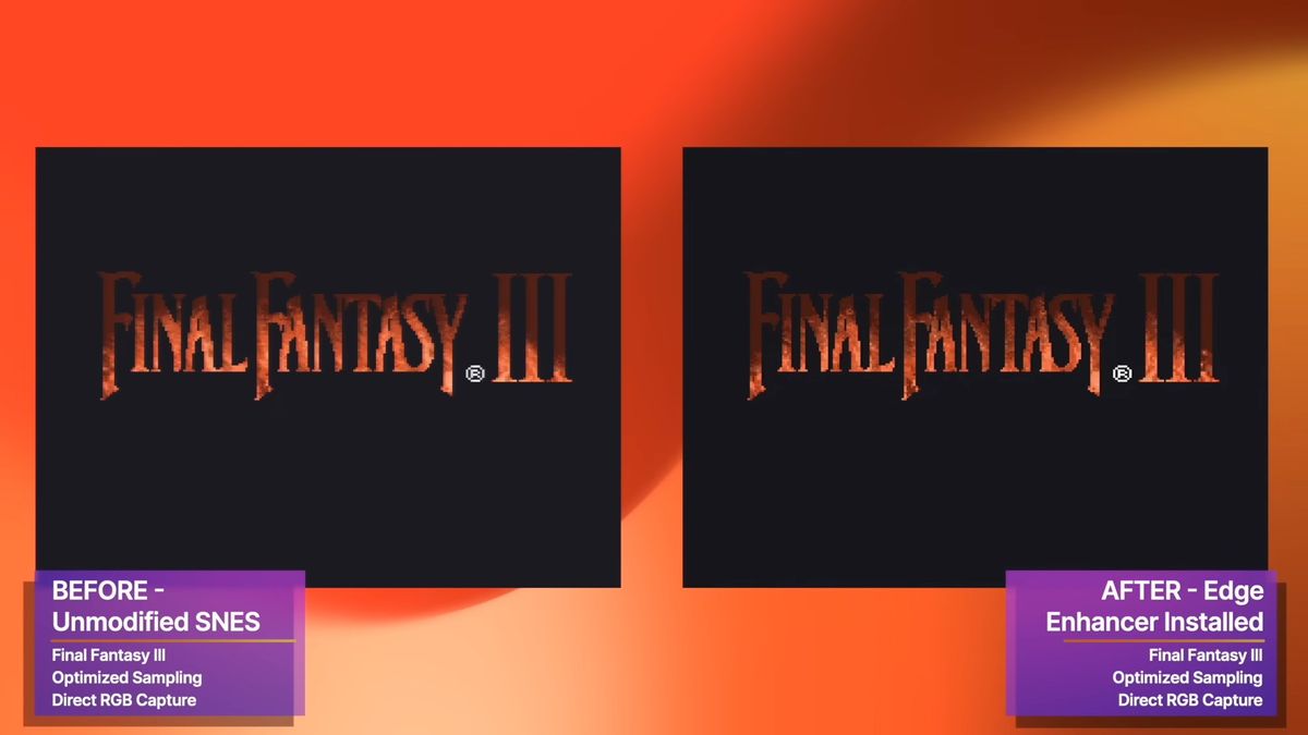 Deeper blacks and vertical line correction observed with Final Fantasy III post modding