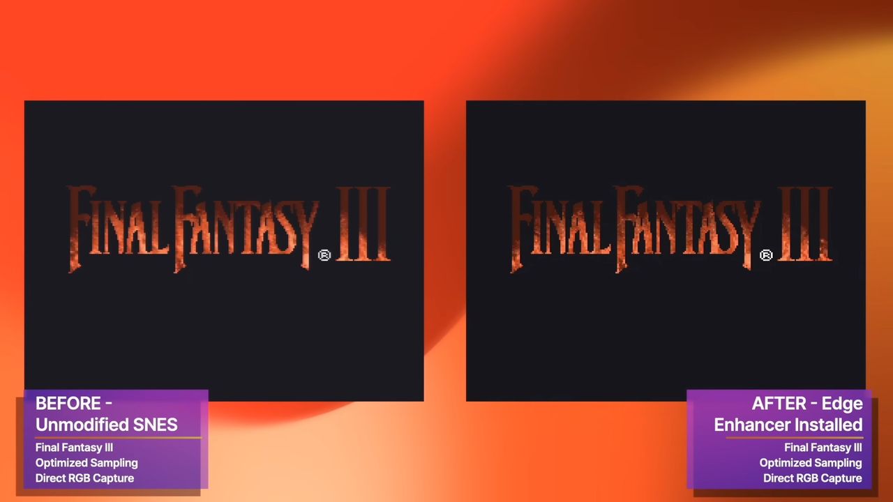 Deeper blacks and vertical line correction observed with Final Fantasy III post modding
