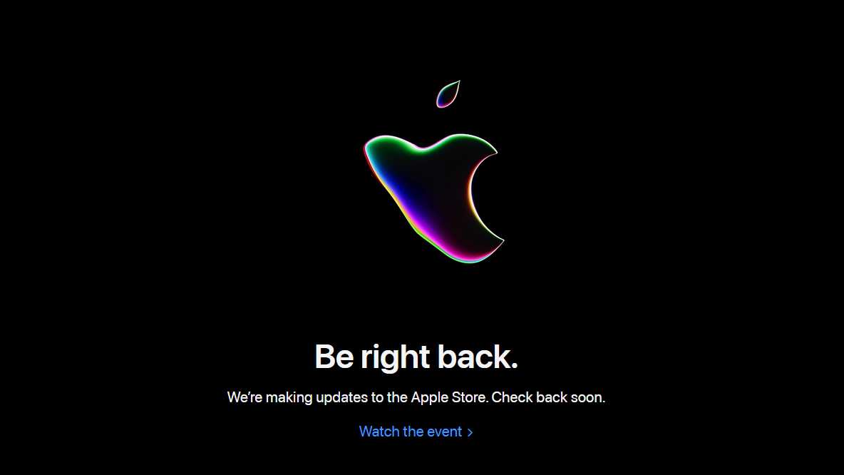 A screenshot of the Apple Store, down before WWDC 2023