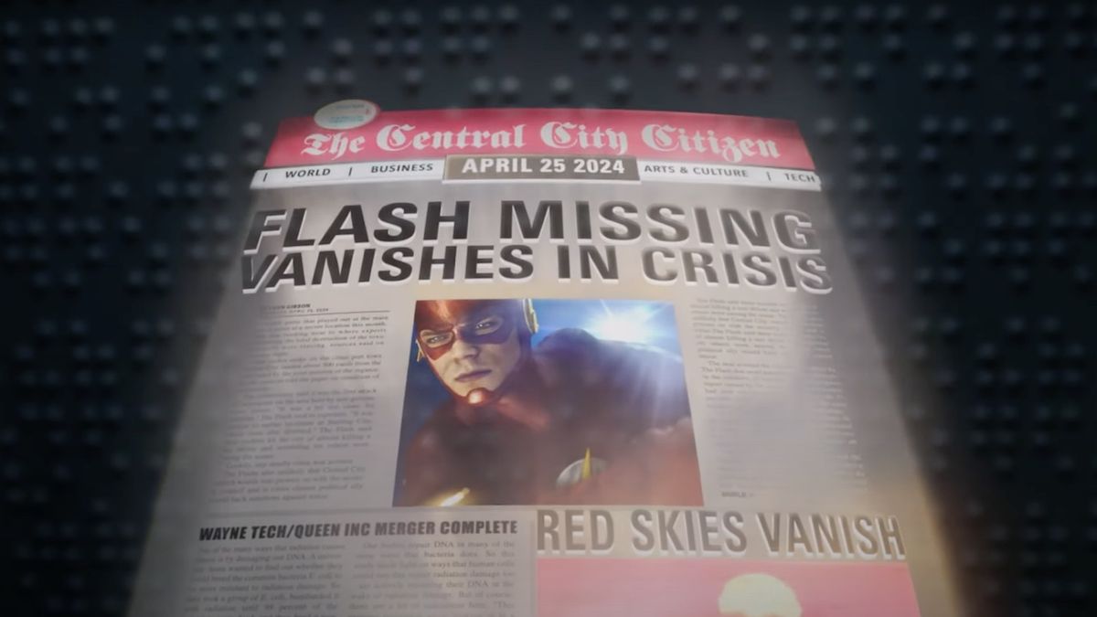 The Flash&#039;s original Crisis newspaper front page