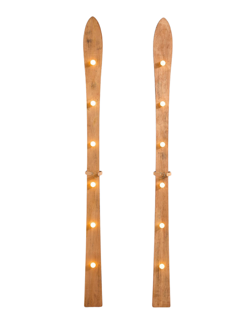 Lit Marquee Decorative Skis