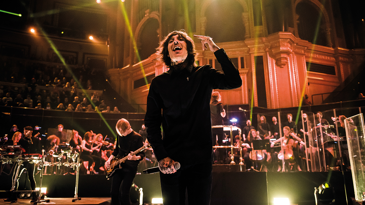 A photograph of Bring Me The Horizon on stage at the Royal Albert Hall