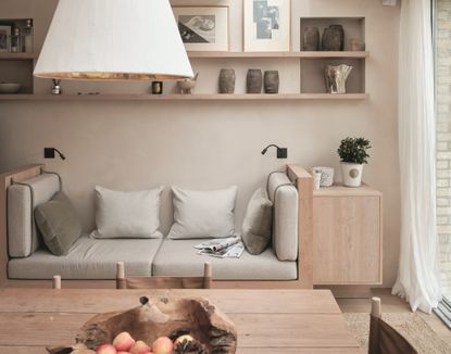 A beige living room 