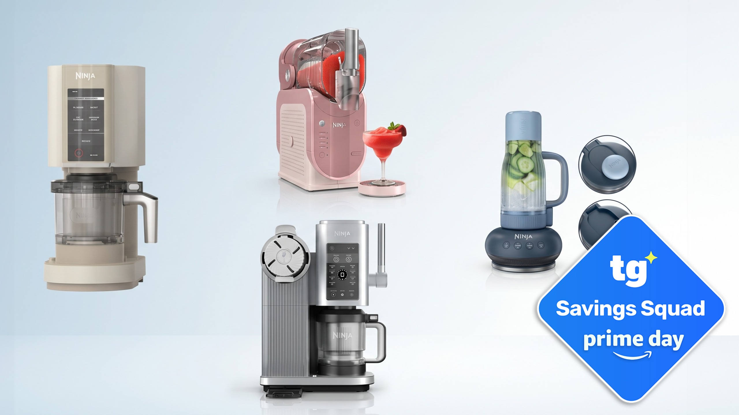 Ninja products on blue background