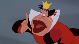 queen of hearts yelling in Alice in Wonderland