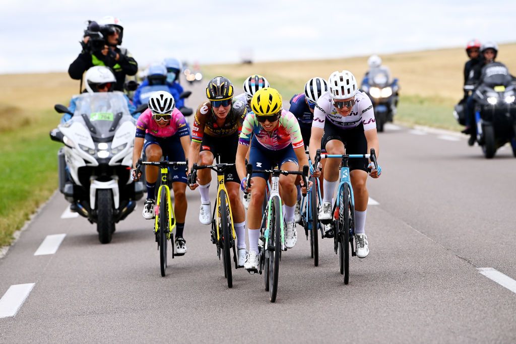 Kasia Niewiadoma (Canyon-SRAM) joins the day&#039;s breakaway on stage 2 at Tour de France Femmes