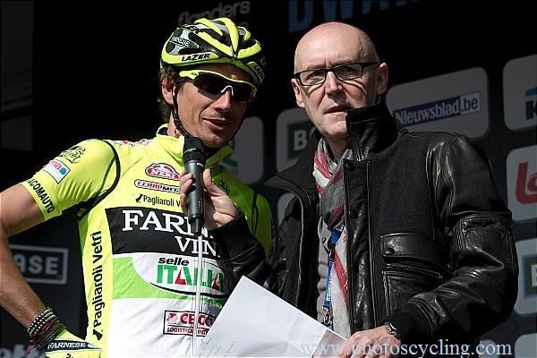Filippo Pozzato interviewed at Dwars door Vlaanderen