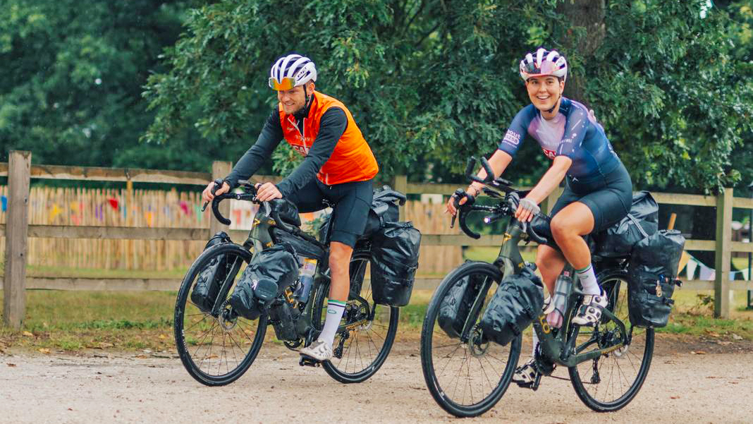 Amy and Kyle Hudson cycling
