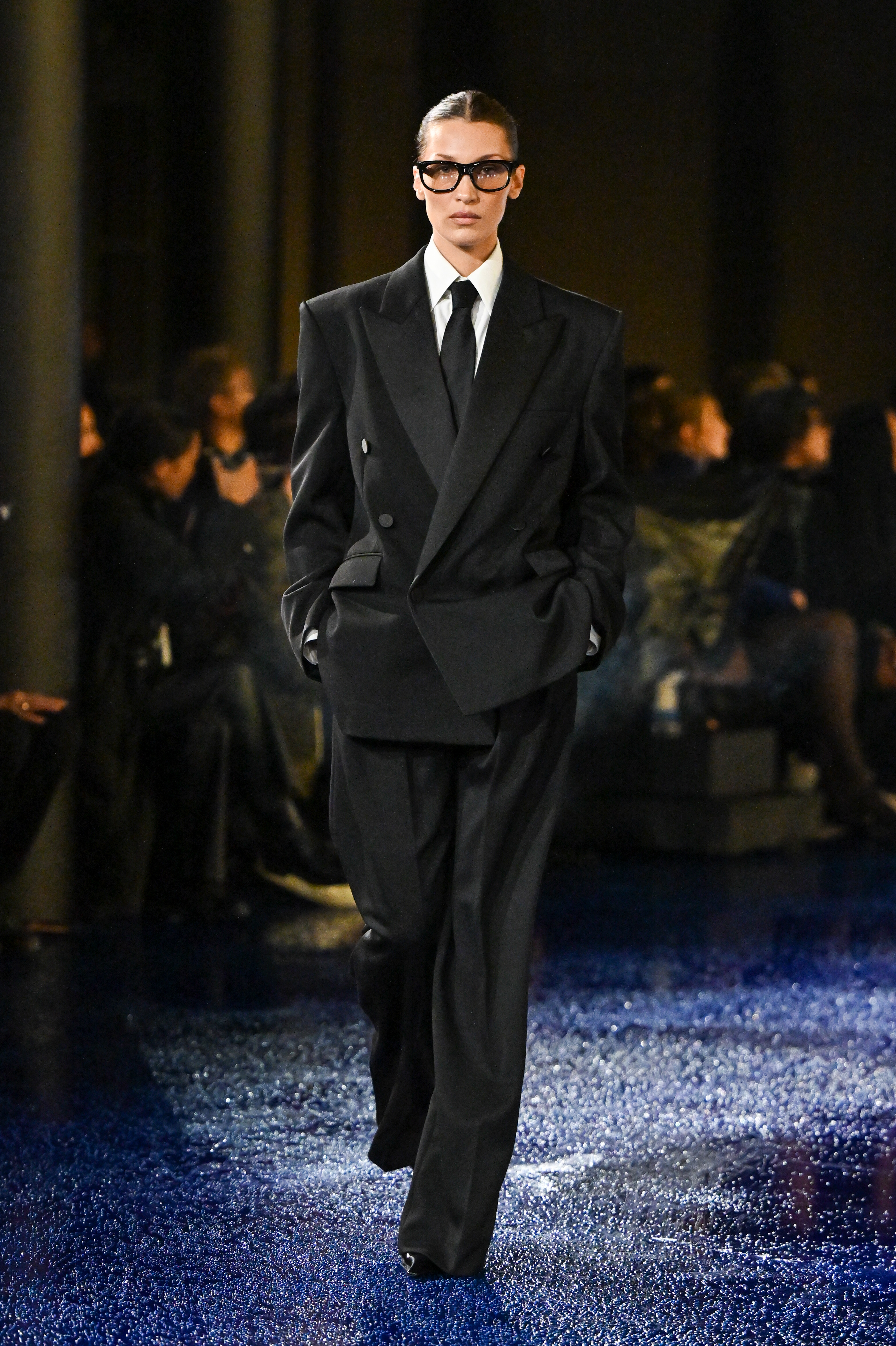 Bella Hadid on Saint Laurent's Spring 2025 runway