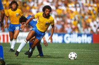 05 July 1982, Barcelona - FIFA World Cup - Italy v Brazil - Junior of Brazil. (Photo by Mark Leech/Offside via Getty Images)