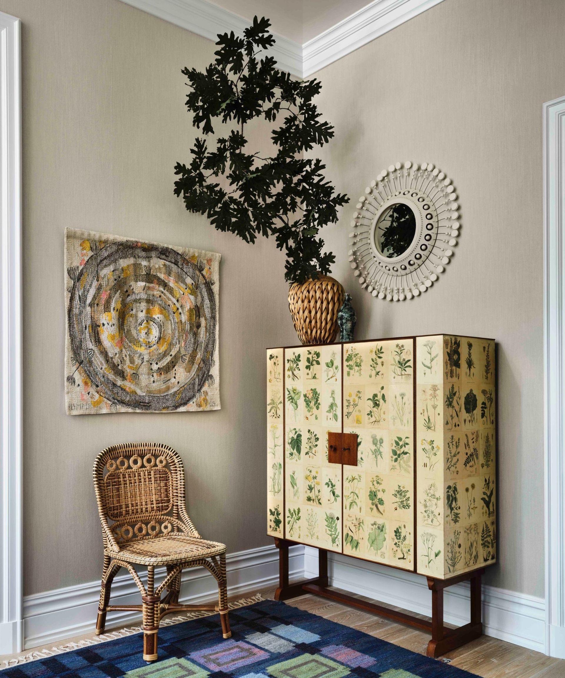 Greige entryway with console