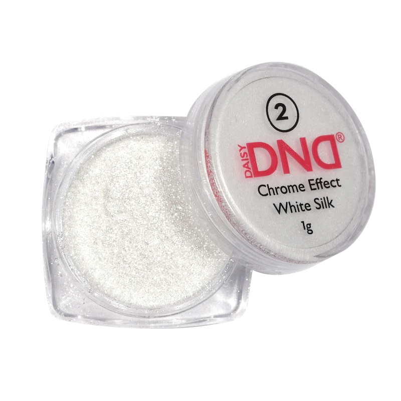 DND Gel, Chrome Effect White Silk
