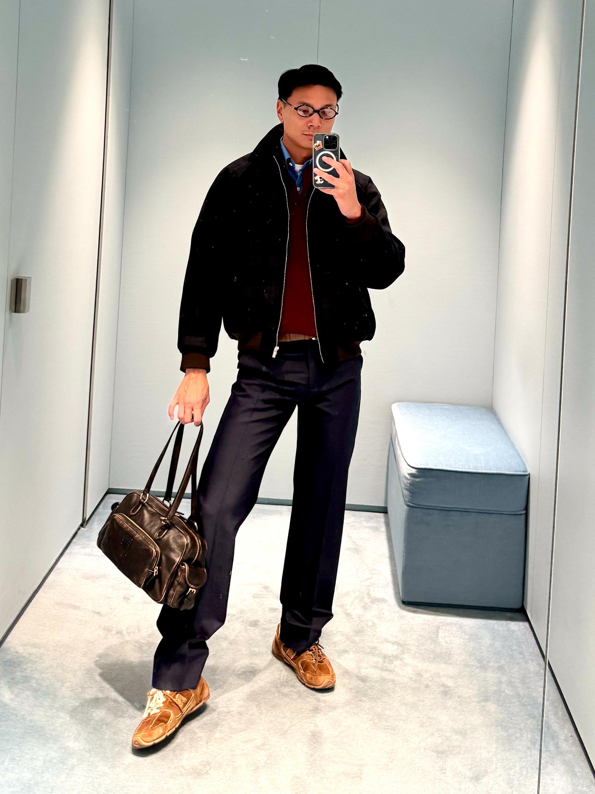 Joseph Tang wearing the best Miu Miu clothes for men.