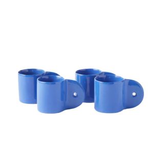 4 blue espresso mugs
