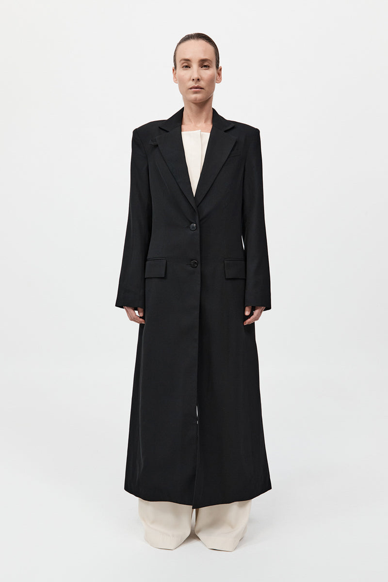 Tailored Maxi Coat - Black