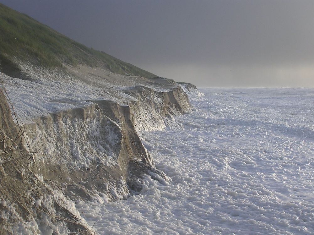 A storm surge in the Netherlands.