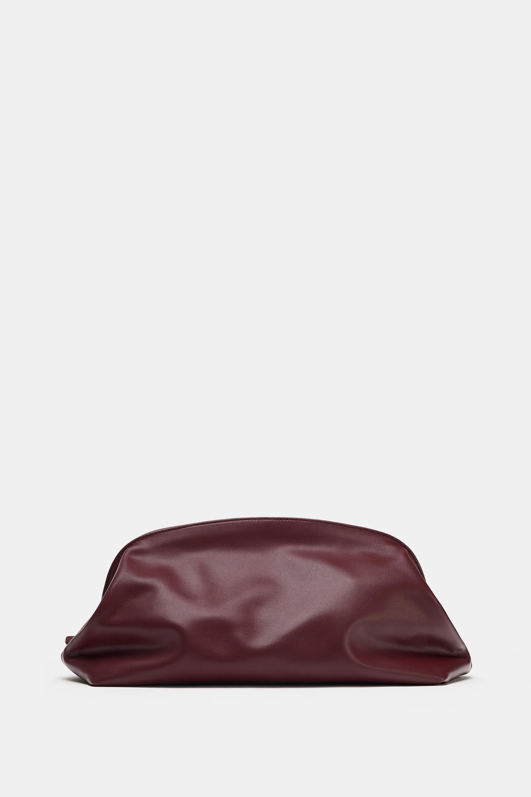 Leather Clutch Bag - Red - One Size Only