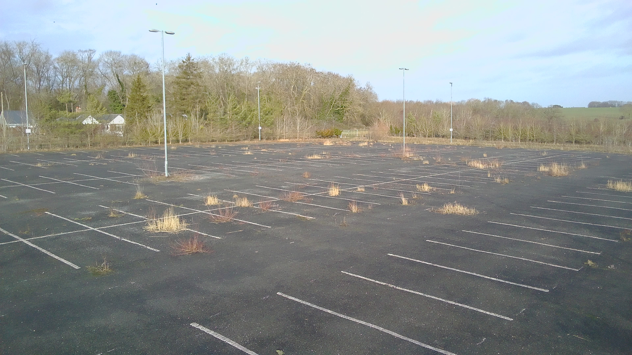 Photo of a derelict car park taken with a V-Copter Falcon Mini