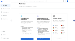 Bright Data welcome page
