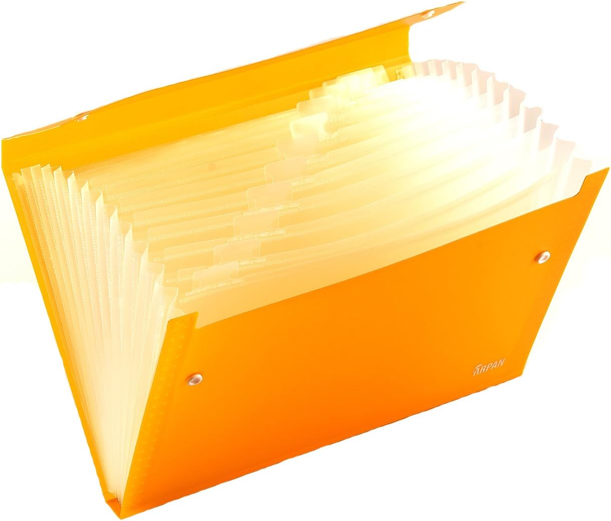 Arpan Expanding File Folder - 13 Gusset Pocket - Multi Section With Stud Wallet Closer - Document Wallet (orange)