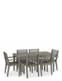 Melrose Grey Garden Table &amp; Set of 6 Chairs | Now £639.20 with 20% discount