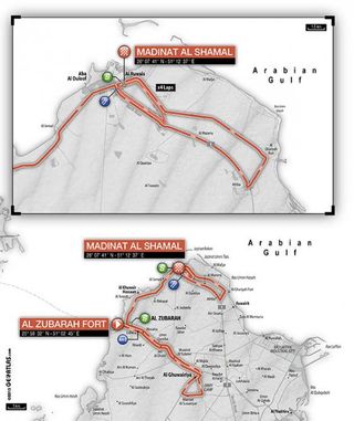 The map of stage 4 of the Tour of Qatar 2016