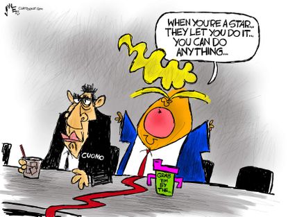 Political Cartoon U.S. trump cuomo sexual harassment