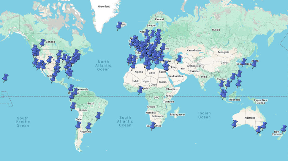 Norton VPN locations map