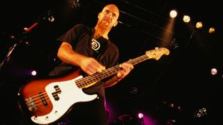 Nick Oliveri from Queens of The Stone Age performs live on stage at Reading Festival, Reading on August 26 2000