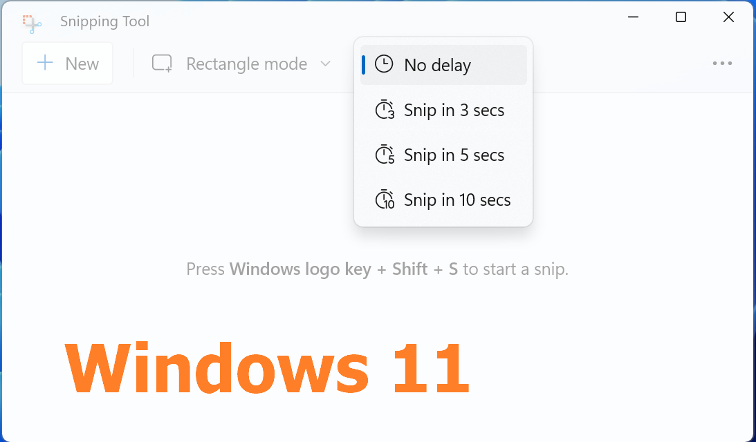أداة القص تأخير Windows 11
