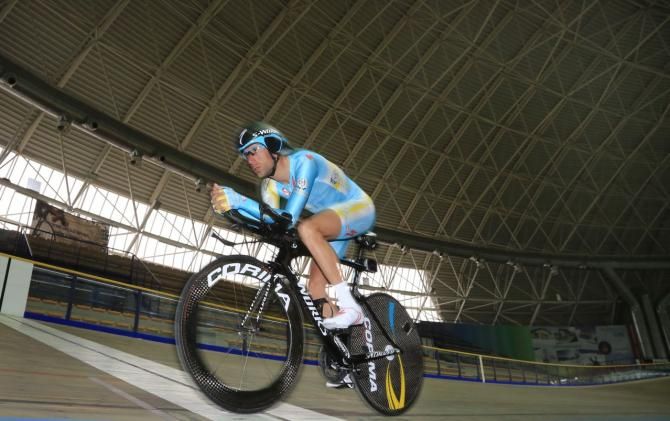 Nibali spent severla hours on the Brescia track