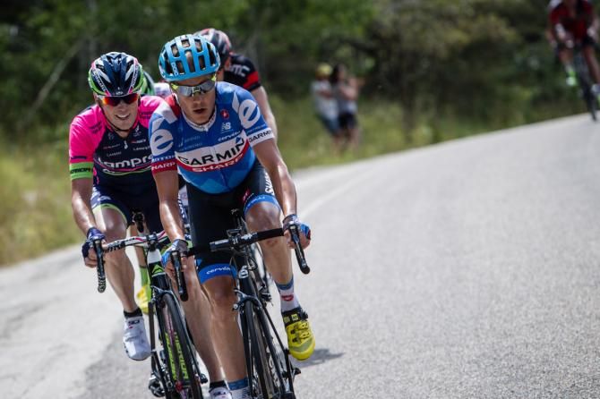 Tom Danielson (Garmin) leads the final break to the finish.