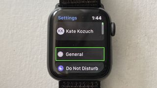 How to reset an Apple Watch — tap general