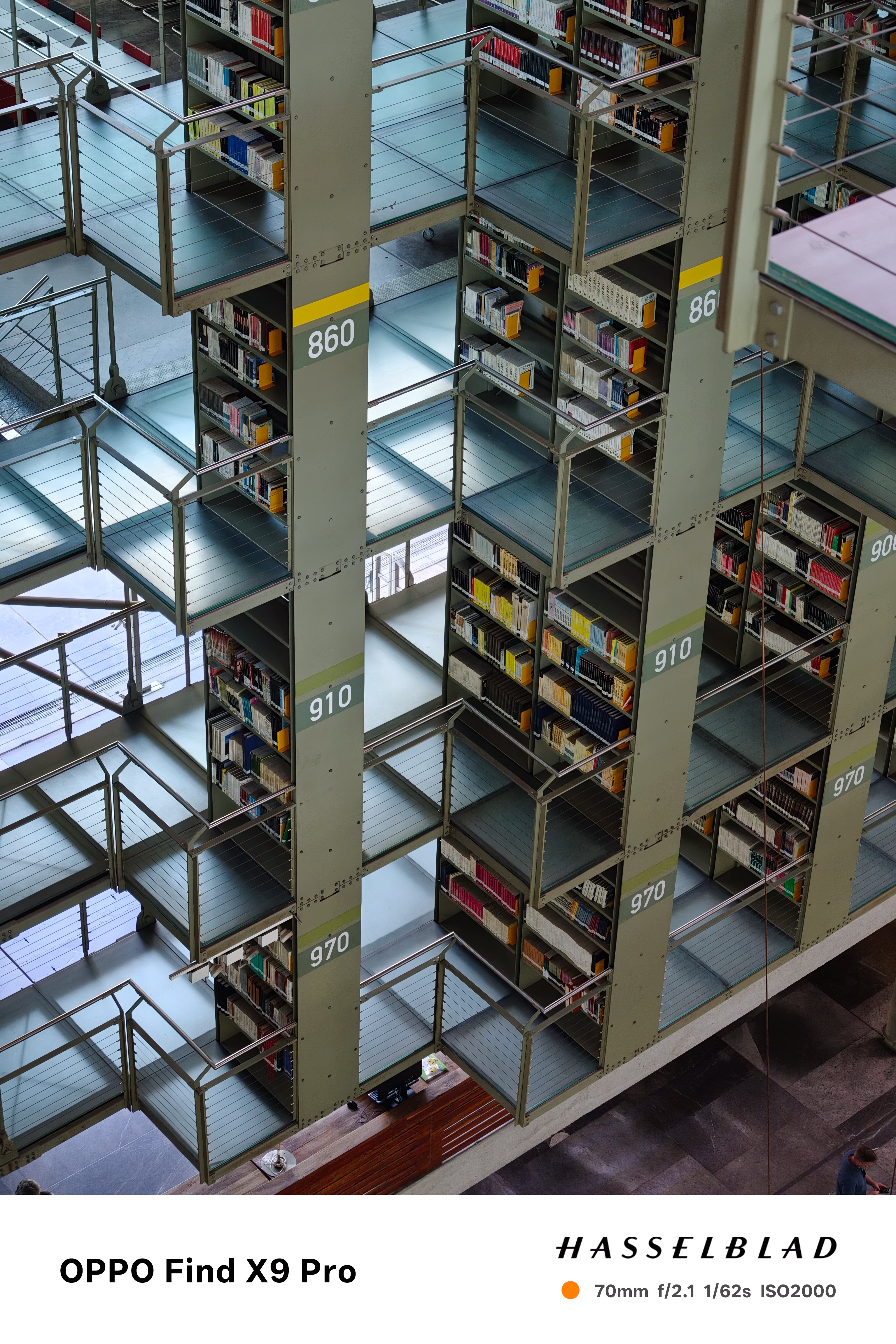 Numbered shelves in the Interior of the Biblioteca Vasconcelos in Mexico City