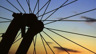 Bike wheel in silhouette