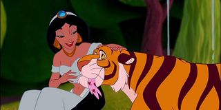 Jasmine and Rajah in Aladdin