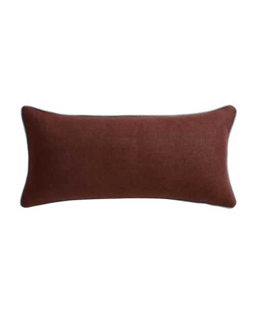 Cacao & Lagoon Piped Lumbar Cushion Cover