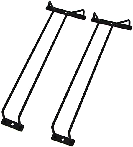 Reddreamer 14-Inch Black Wine Glass Rack, Under Cabinet Wine Glass Holder, Stemware Rack, Hanging Stemware Holder, Set of 2