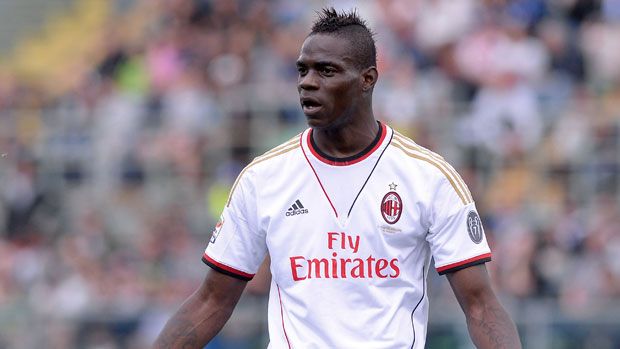 A dejected Mario Balotelli at AC Milan