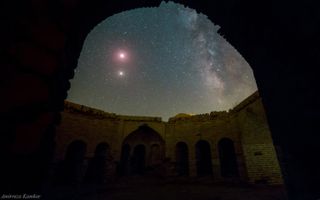 Astrophotographer Amirreza Kamkar captured this photo of Mars and the total lunar eclipse over Tehran, Iran, on July 27, 2018.
