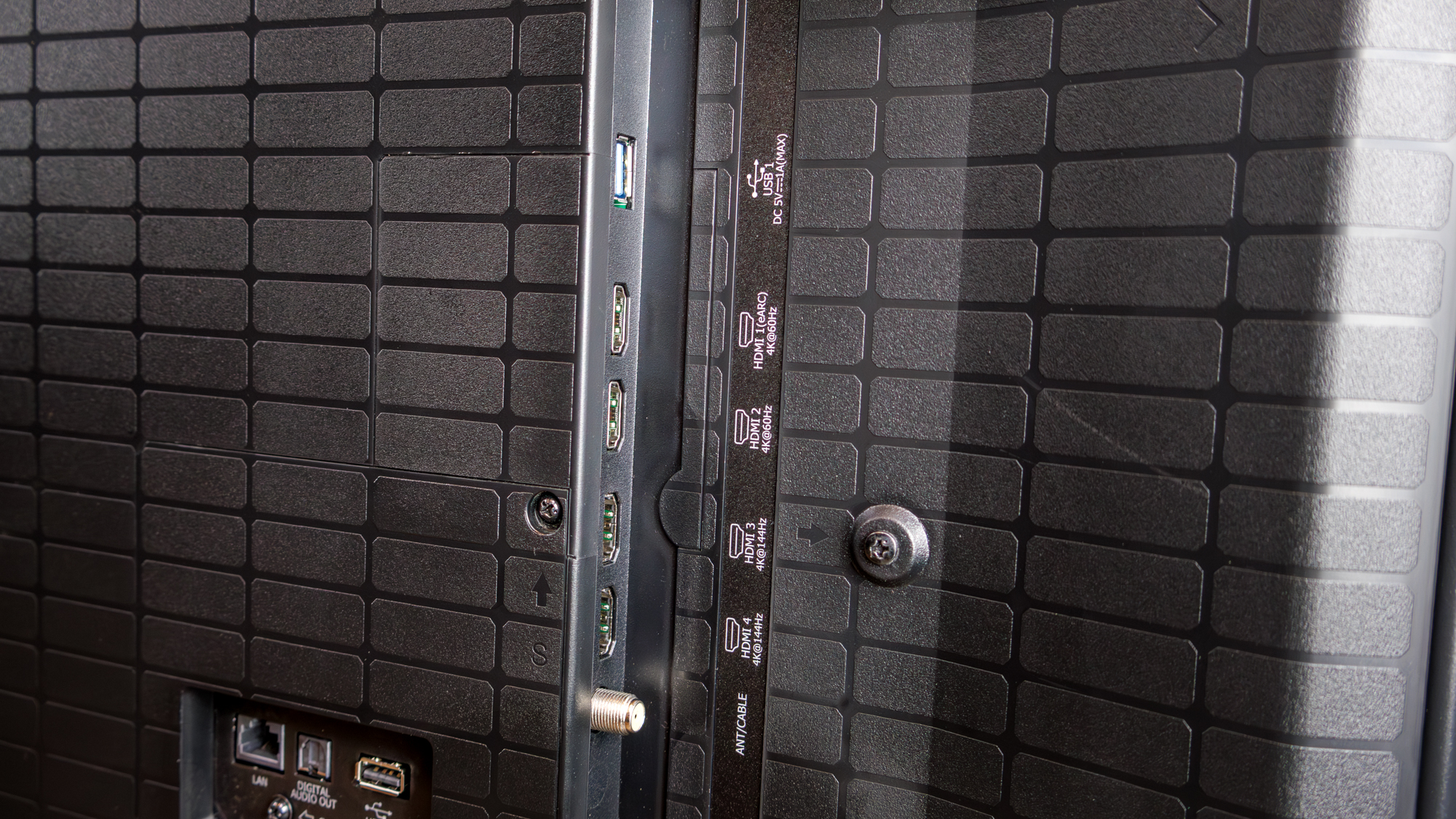 The ports on the back of a Hisense U6SF Pro TV