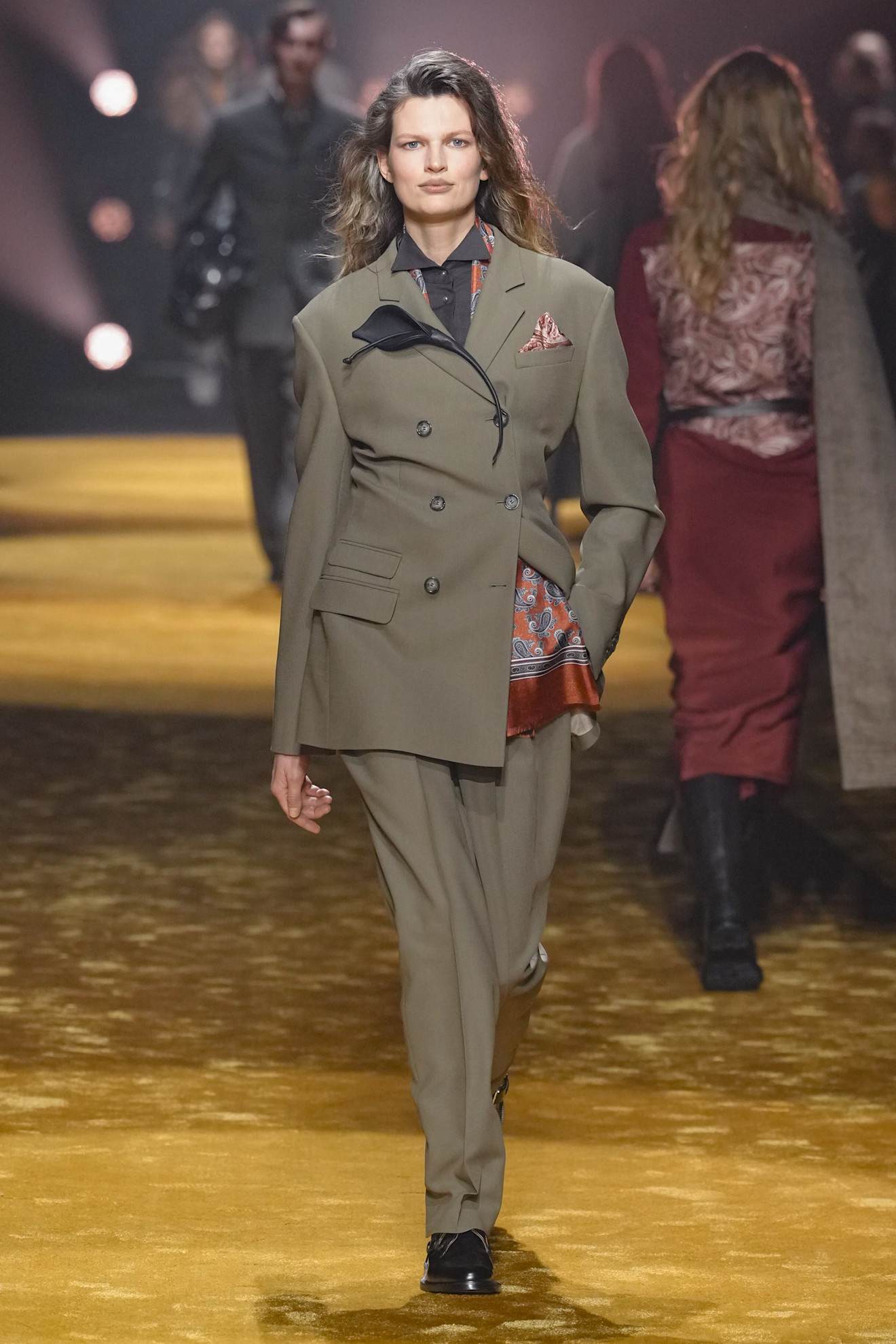 Model walks the Hugo Boss autumn/winter 2026 runway.