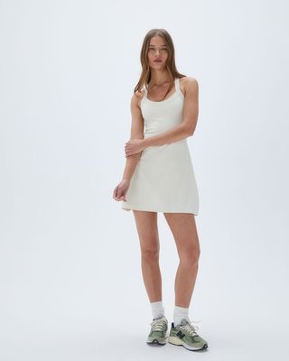 Wide Binding Racer Dress - Marshmallow White